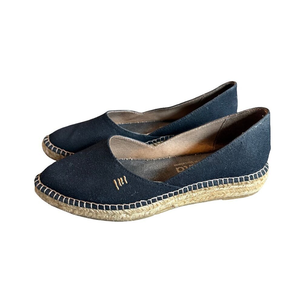 Viscata Rubina Canvas Espadrille Flats Black Casual Everyday Comfort Size 36 6